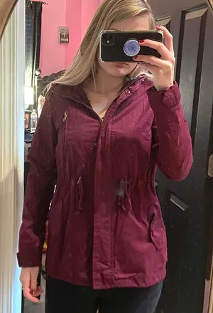 Burgundy Lightweight Jacket Red thumbnail 1
