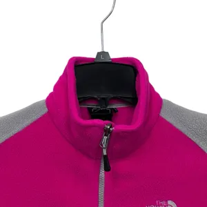 The North Face Jacket Womens Size‎ Small Pink Gray Fleece Full Zip Pockets thumbnail 2