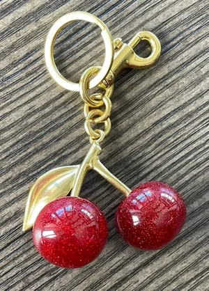 Cherry Bag Charm Key Ring Red thumbnail 1