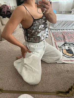 Zara sequin crop top. M thumbnail 10