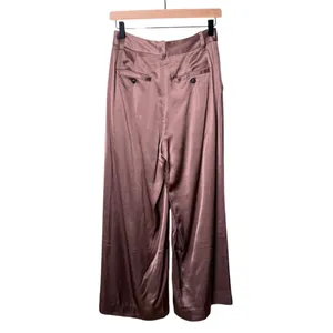 NWT Madewell The Harlow Wide Leg Pant in Satin Iced Mocha Brown Pink Size 00 thumbnail 7