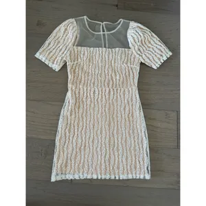 Lulus White Embroidered Mesh Mini Dress Short Sleeve thumbnail 2