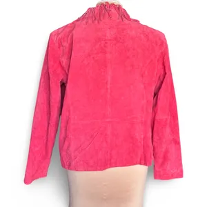 Vintage Red Suede‎ Leather Fringe Jacket Western Boho Statement Festival Piece thumbnail 6