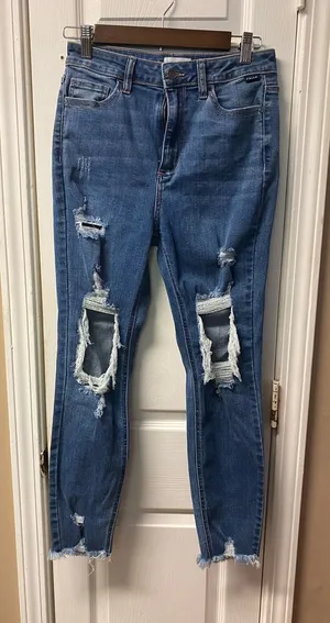 Cello Distressed Dark Blue Women's Skinny Jeans Size 7 thumbnail 1