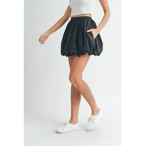 MABLE Poplin Bubble Mini Skirt in Black sz. S thumbnail 2