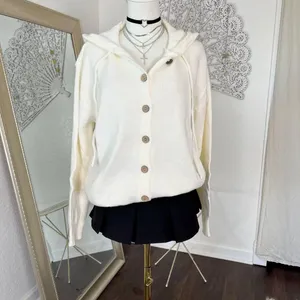 Source Unknown Chunky Soft White Oversizes Button Up Cardigan Hoodie 2XL thumbnail 2