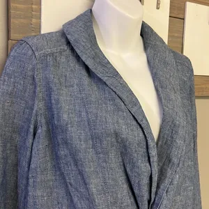 Free People Linen V-Neck Collar Long Sleeve Mini Dress w/ Pockets- Size XS thumbnail 6
