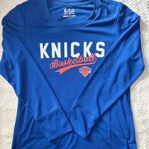 NBA Blue Knicks Basketball Long Sleeve Tee thumbnail 1