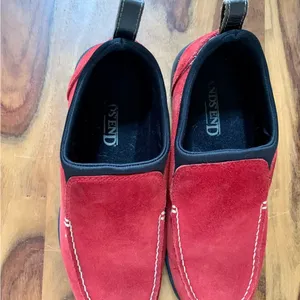 LAND’S END Red Suede Slip On Shoes thumbnail 4