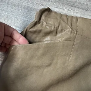 Zara Womens Brown Faux Leather Elastic Waist With Pockets Mini Skirt Size M Tan thumbnail 3