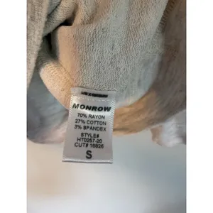 Monrow Women's Thin Heather Grey Pull Over Lightweight Sweatshirt Sz S thumbnail 11