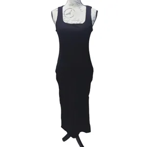 Baltic Born NWOT Moore Ribbed Tank Midi Dress‎ Square Neck Black Large thumbnail 3