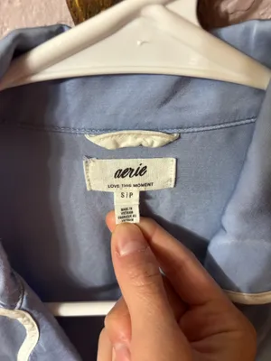 Aerie Off-Duty Satin Piping Shirt thumbnail 3