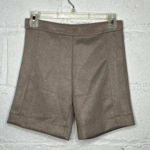 Shan Women's Vegan Suede Bike Shorts Sahara Tan Size 4 Made in Canada‎ thumbnail 1