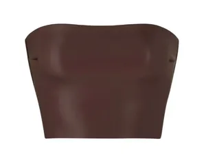 SKIMS Faux Leather Tube Top in Cocoa Sz. XXS thumbnail 1