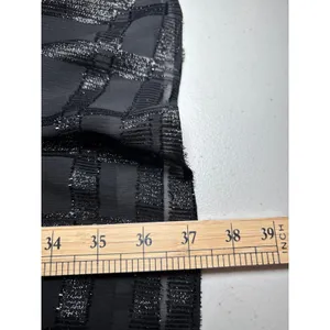 Calvin Klein Metallic Windowpane Trapeze Dress | Black | Size 16 | Sheer Sleeve thumbnail 10