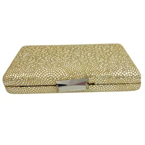 SONDRA ROBERTS Metallic Etched Box Clutch thumbnail 7