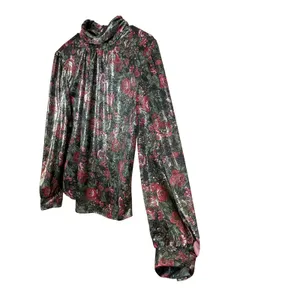 Lauren Lee Vintage Floral Long Sleeve Mock Neck Blouse Top‎ Sz 10 thumbnail 5