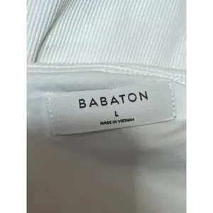 Aritzia Babaton White Sleeveless Ribbed Knit Tank Thong Bodysuit Top Size L thumbnail 3