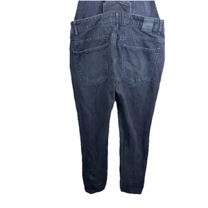 Zara Basic Black Denim Overalls Dungarees Women's Size L Slim Leg Faded Black thumbnail 7