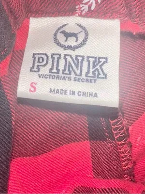 Vintage Y2K VS PINK Red Logo Flare Pajama Pants! thumbnail 2