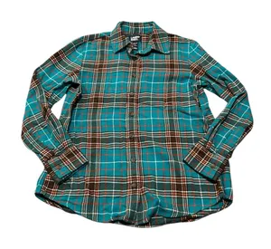 3/$15 LANDS’ END plaid flannel button down thumbnail 1