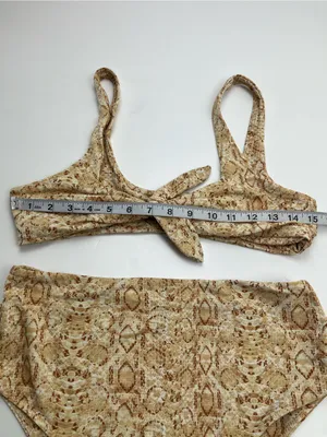 Show‎ Me Your Mumu High-Waisted Reptile Snake Print Bikini Set Womens XL Swim thumbnail 4