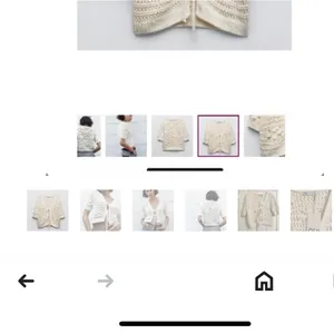 Zara off white cream ivory crochet short sleeve tie front knit sweater cardigan thumbnail 3