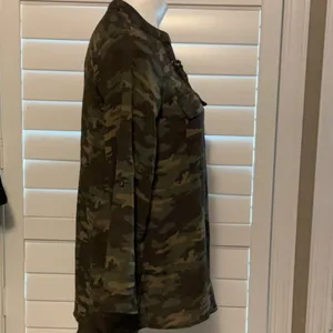 Wishful Park Camouflage Lace-Up Blouse thumbnail 2