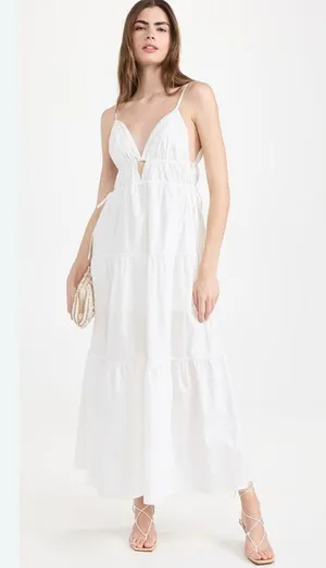 ASTR The Label Cassie Tiered White Maxi Dress- Saks5th Ave thumbnail 4