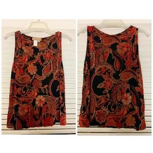 Notations MD floral red sheer tank top blouse thumbnail 2