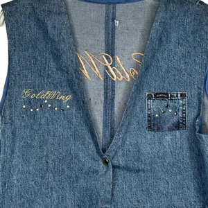Gold‎ Wing Denim Vest Blue Size L thumbnail 3