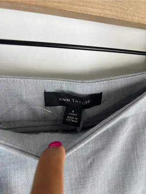 Ann Taylor Side Zip Straight Pants Gray Size 8 Curvy Fit Bi-Stretch thumbnail 6