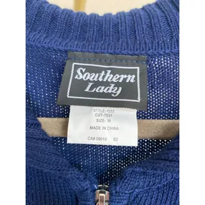 Southern Lady Snowflake Sweater Vest Christmas Navy Blue Embroidered Parisian M thumbnail 7