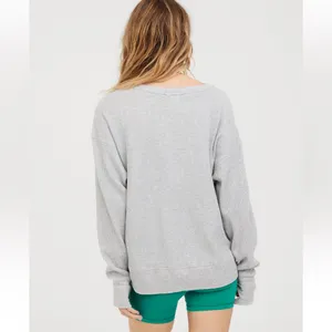 aerie Light Gray Wow! Waffle Long Sleeve Tee thumbnail 2