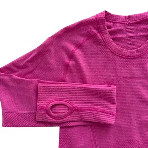 Lululemon Swiftly Tech Long Sleeve Crew 6 ORIGINAL Fit Heathered Raspberry Pink thumbnail 3