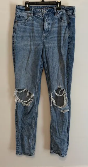 American Eagle 10 Long Distressed Denim Blue Jeans Capsule Skater Hipster thumbnail 1