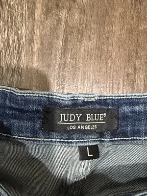 Judy Blue Indigo Frayed Hem Denim Cutoff Shorts thumbnail 2