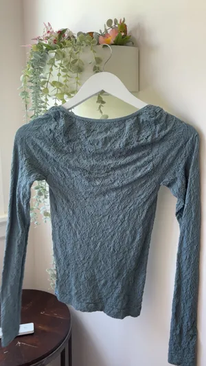 free people Blue lace long sleeve top thumbnail 3
