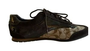 COACH Shoes Womens Size 10 Kodie Brown Signature C Logo Low Top Sneaker Comfort thumbnail 1
