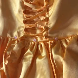 Short Yellow Strapless Homecoming Prom Dress Corset Back Bow Puffy Skirt Size M thumbnail 14