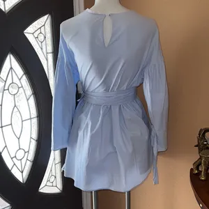 Zara blue oversized belted short dress thumbnail 7