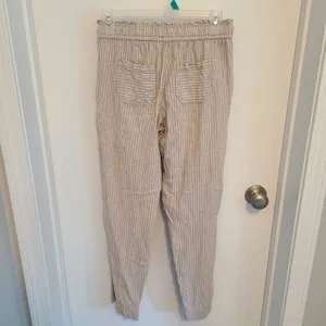 Rewash Women's Size Small Linen Blend Ankle Pant Paperbag Waist thumbnail 4