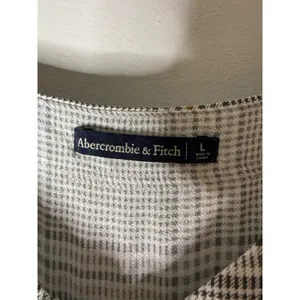 Abercrombie & Fitch Plaid Button Front Camisole Top Grey Tan Large Viscose Camis thumbnail 3