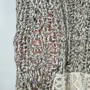 POL Hooded‎ Open Knit Lace Kangaroo Pocket Cuff Long Sleeve Pullover Size L thumbnail 4