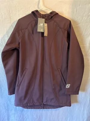 New Balance Womens Hooded Softshell Jacket - Plum thumbnail 1