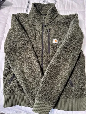 Carhartt Relaxed Fit Fleece Pullover Jacket Green Small thumbnail 1