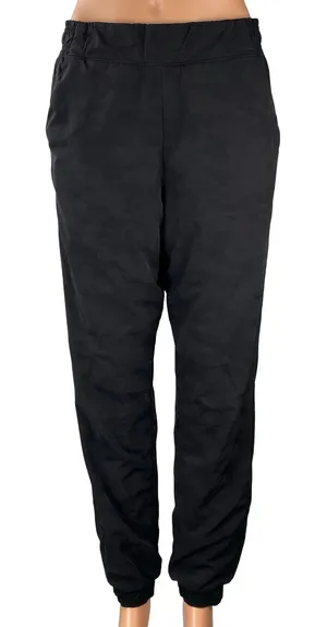 Athleta Brooklyn Textured Lined Women's Black Travel Jogger Sweat Pants Size 8 thumbnail 1