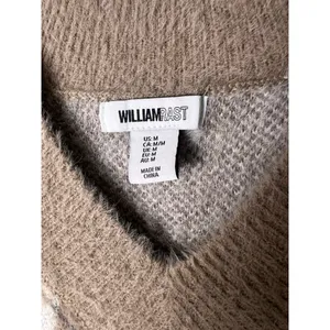 William Rast Wm Med Argyle Fuzzy Knit Sweater Vest Brown Tan V-Neck thumbnail 2