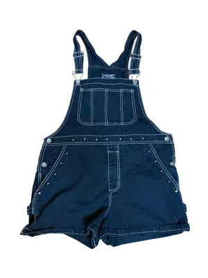 Y2K Vintage Tripp NYC Goth Punk Stuffed Overall Shorts Black Medium thumbnail 2